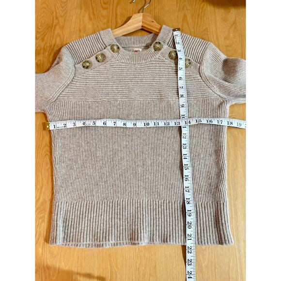 Faherty Womens Sweater Wool Cashmere Blend Knit Large Buttons Academia preppy - Picture 7 of 7